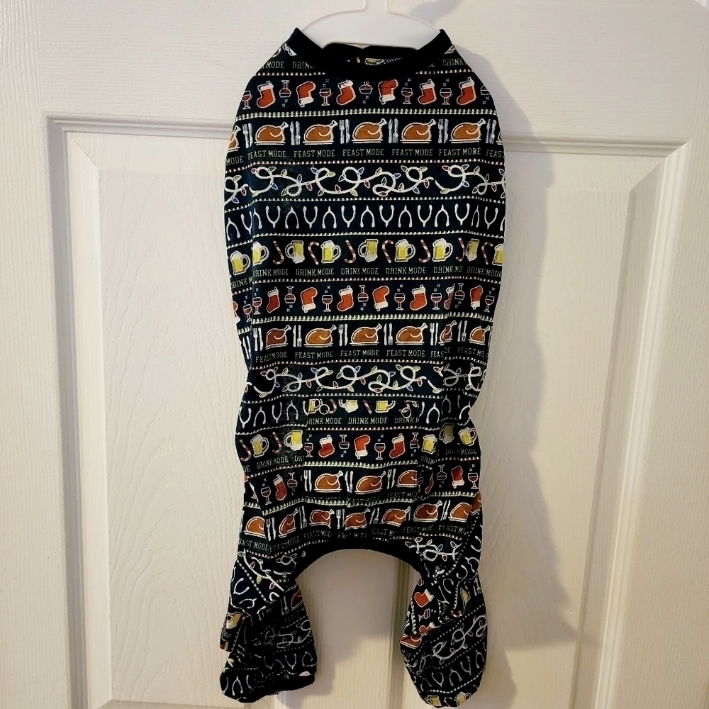 NWT Top Paw Thanksgiving Christmas Fair Isle Dog Pajama PJ'S Holiday Pet Clothes